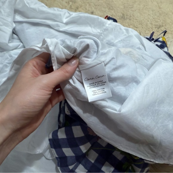 Cara Cara Gingham Floral Blue Check Dress - Picture 8 of 10